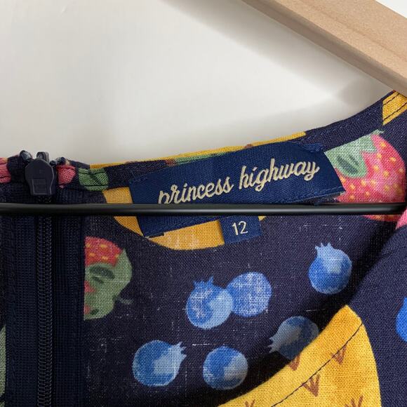 Princess Highway Retro Reboot Fruit Jumpsuit Teacher Linen Womens Size 12 AU 8US - Picture 14 of 16